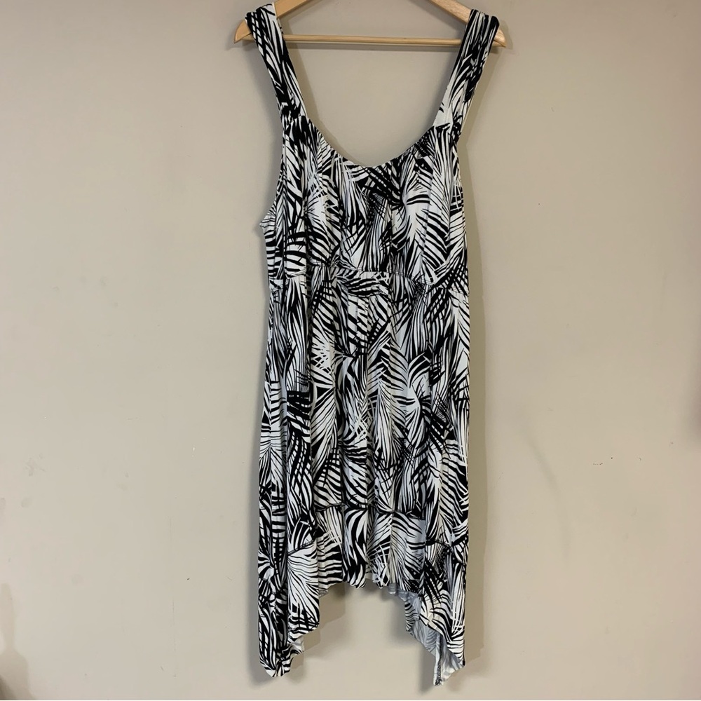 🆕 Palm Swing Dress Women’s 2XL Flowy Loose Relaxed Fit Beachy Print Sleeveless